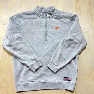 Vineyard Vines Texas Longhorns Quarter Zip Pullover Sweatshirt Gray Women's M